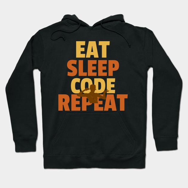 Eat Sleep Code Repeat Hoodie by Salma Satya and Co.